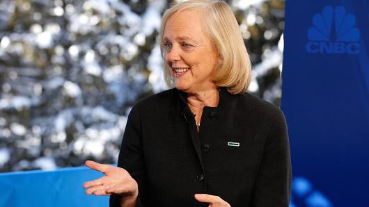 Meg Whitman, Chairman and CEO of Hewlett-Packard at the 2016 World Economic Forum in Davos, Switzerland.