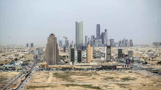 A view The King Abdullah Financial District (KAFD) on April 13, 2016 in Riyadh, Saudi Arabia.