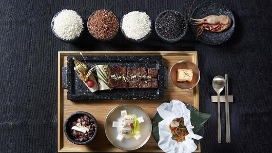 One of the dishes on South Korea's state dinner for President Donald Trump: Pine mushroom rice in a stone pot, grilled Hanwoo (Korean beef) rib seasoned with a special sauce made with 360-year-old soy sauce.