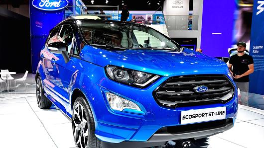 A Ford Ecosport St-Line car is presented at the Frankfurt Auto Show IAA in Frankfurt am Main, Germany.