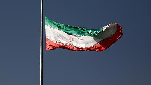Iranian flag in Tehran, Iran