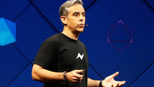 David Marcus, vice president of Messaging Products at Facebook, speaks on stage during the annual Facebook F8 developers conference in San Jose, California, April 18, 2017.