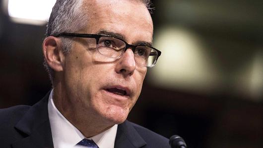 Andrew McCabe, Acting Director of the FBI after President Trump fired James Comey, speaks during a Senate Select Committee on Intelligence hearing in Washington,  on May 11, 2017.