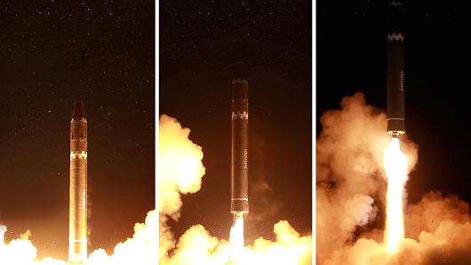 North Korea said the new missile reached an altitude of about 4,475 km (2,780 miles) - more than 10 times the height of the International Space Station - and flew 950 km (590 miles) during its 53-minute flight.
