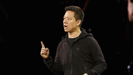 LeEco founder Jia Yueting speaks at the 2017 Consumer Electronics Show on Jan. 3, 2017.