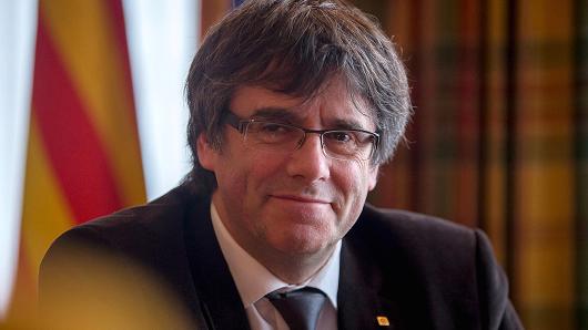 Catalonia's president in exile, Carles Puigdemont, in an interview in Brussels, Belgium, on December 15, 2017.
