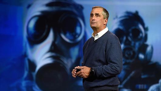 Intel Corp. CEO Brian Krzanich delivers a keynote address at CES 2016 at The Venetian Las Vegas on January 5, 2015 in Las Vegas, Nevada.