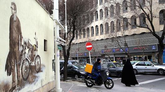 A general view of streets in Tehran, Iran on the first anniversary of nuclear deal between Iran and world powers on January 16, 2017.