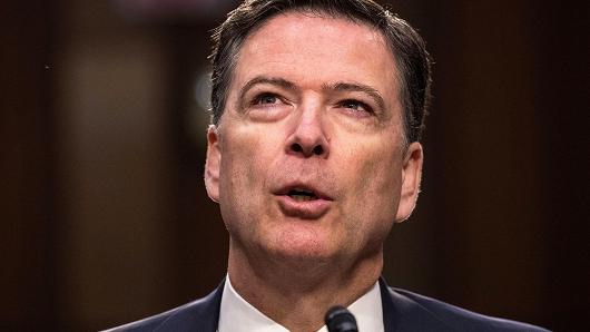 Former FBI Director James Comey testifies before the Senate Intelligence Committee in the Hart Senate Office Building on Capitol Hill June 8, 2017, in Washington.