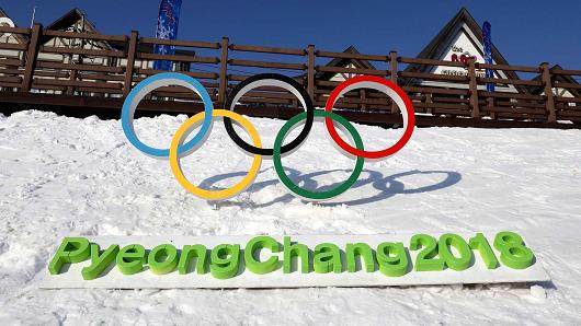 The Olympic rings is seen in Hoenggye town, near the venue for the Opening and Closing ceremony ahead of PyeongChang 2018 Winter Olympic Games in Pyeongchang-gun, South Korea.