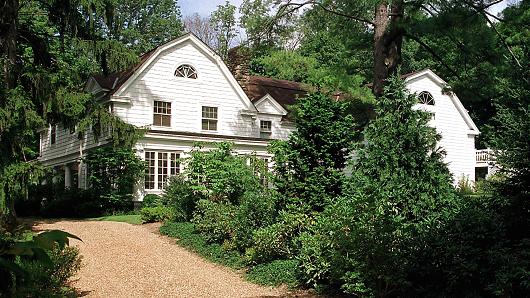 A file photo of President Bill Clinton and his wife Hillary's home in Chappaqua, New York.
