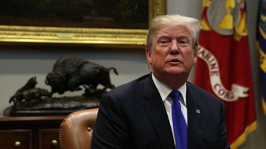 U.S. President Donald Trump speaks during a meeting in the Roosevelt Room of the White House January 4, 2018 in Washington, DC.