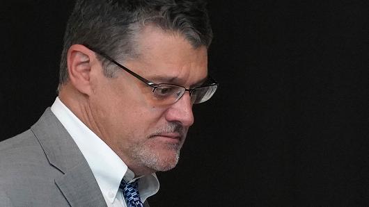 Glenn R. Simpson, former Wall Street Journal journalist and co-founder of the research firm Fusion GPS, during his arrival for a scheduled appearance before a closed House Intelligence Committee hearing on Capitol Hill in Washington, Tuesday, Nov. 14, 2017.