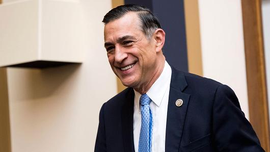 Rep. Darrell Issa, R-Calif., arrives for the House Judiciary Committee hearing on oversight of the Federal Bureau of Investigation, Dec. 7, 2017.