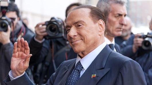 Silvio Berlusconi appears as a guest on the talk show ''L'aria che tira' television channel La7 on January 18, 2018 in Rome, Italy.