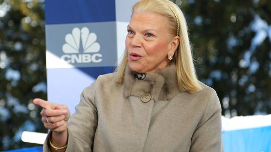 Ginni Rometty, Chairman, president and CEO of IBM at the 2018 WEF in Davos, Switzerland.