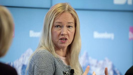 Cecilia Skingsley, deputy governor of Riksbank, speaking at a Bloomberg panel in Davos.