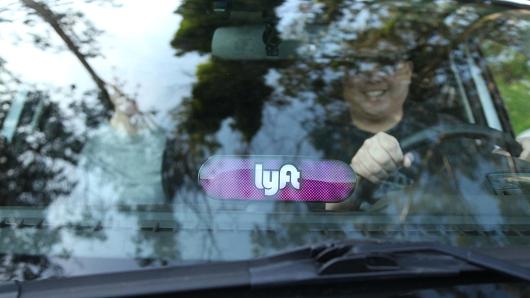 A Lyft Amp with driver and passenger on January 31, 2017 in San Francisco, California.