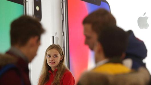 Official iPhone X release in Kyiv, Ukraine on December 12, 2017.
