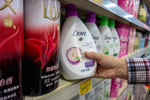Unilever's Dove bath foam, seen in a Chinese supermarket