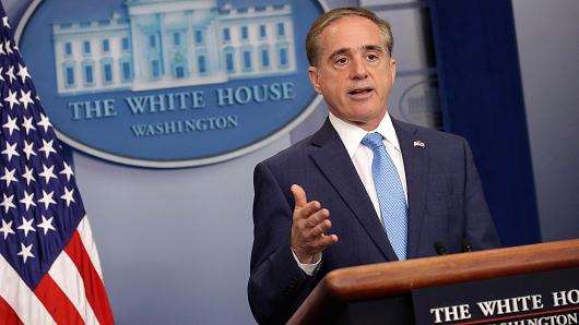 U.S. Veterans Affairs Secretary David Shulkin talks to reporters in the Brady Press Briefing Room at the White House May 31, 2017 in Washington, DC.