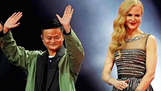 Jack Ma, Chairman of Alibaba Group, and actor Nicole Kidman attend a show during Alibaba Group's 11.11 Singles' Day global shopping festival in Shanghai, China, November 10, 2017.