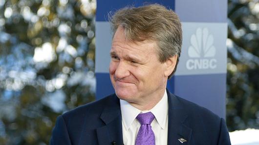 Brian Moynihan, Chairman and CEO of Bank of America speaking at the 2018 WEF in Davos, Switzerland on Jan. 23rd, 2018.