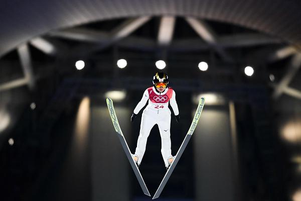 Japan's Yuka Seto competes in the women's normal hill individual ski jumping event during the Pyeongchang 2018 Winter Olympic Games.