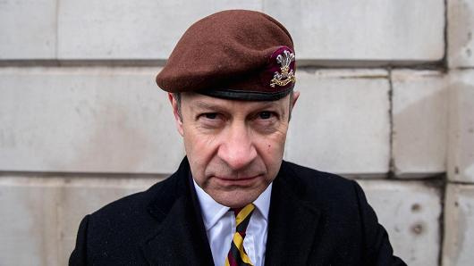 UKIP party leader Henry Bolton during a Justice for Veterans protest at Whitehall on February 3, 2018 in London, England.