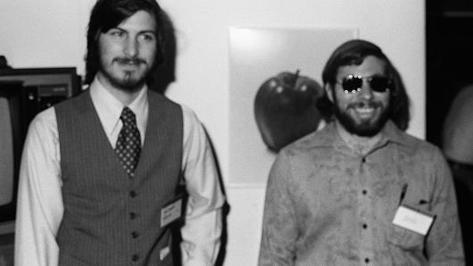 Steve Jobs, left, and Steve Wozniak in 1977