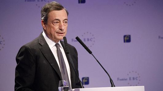 Mario Draghi, president of the European Central Bank (ECB), at the European Banking Congress on the final day of Frankfurt Finance Week in Frankfurt, Germany, on November 17, 2017.