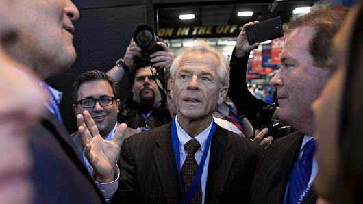 Peter Navarro, center, during the 2016 U.S. presidential election.