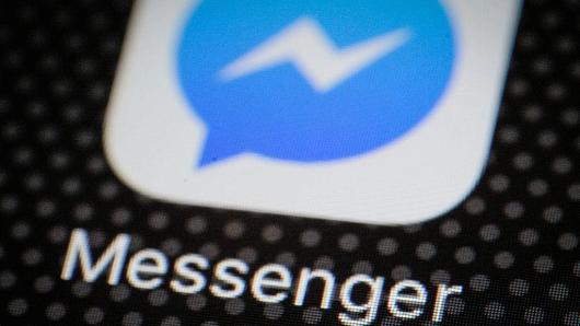 The Facebook Messenger application is seen on a iPhone on December 1, 2017.