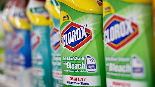Colorox brand toilet bowl cleaner sits on display at a supermarket in Princeton, Ill.