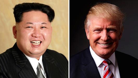 A combination photo shows a Korean Central News Agency (KCNA) handout of North Korean leader Kim Jong Un released on May 10, 2016, and Republican U.S. presidential candidate Donald Trump posing for a photo after an interview with Reuters in his office in Trump Tower, in the Manhattan borough of New York City, U.S., May 17, 2016.