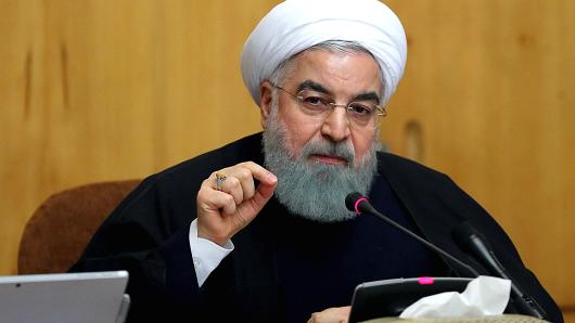 President of Iran Hassan Rouhani addresses during the cabinet meeting in Tehran, Iran on December 31, 2017.