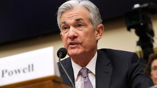 Federal Reserve Board Chairman Jerome Powell testifies before the House Financial Services Committee in the Rayburn House Office Building on Capitol Hill February 27, 2018 in Washington, DC.