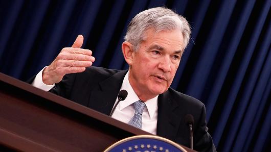 Federal Reserve Chairman Jerome Powell speaks at a news conference following the Federal Open Market Committee meetings in Washington, U.S., March 21, 2018.