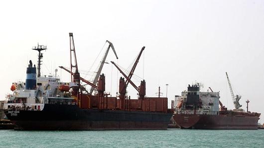 A view of Yemen's rebel-held Red Sea port of Hodeida on November 7, 2017.