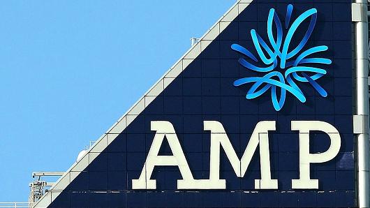 The AMP logo is seen on the AMP building on August 20, 2015 in Melbourne, Australia.