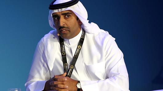 Bahrain's Oil and Gas Affairs Minister, Mohammed Bin Khalifa al-Khalifa, speaks on a panel during the Abu Dhabi International Petroleum Exhibition and Conference (ADIPEC), on November 7, 2016 in the Emirati capital.