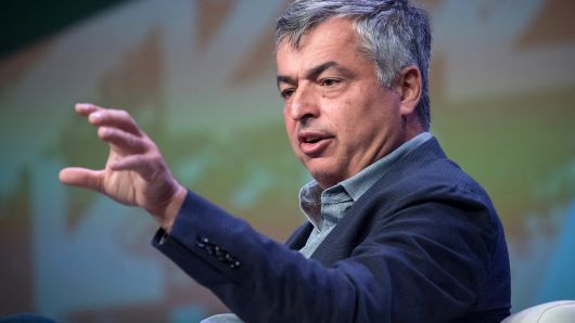 Eddy Cue, senior vice president of internet software and services at Apple Inc., speaks during a keynote session at the South By Southwest (SXSW) conference in Austin, Texas, on Monday, March 12, 2018.