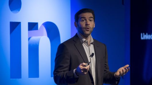 Jeffrey 'Jeff' Weiner, chief executive officer of LinkedIn Corp., speaks during an event at the company's headquarters in San Francisco, California, U.S., on Thursday, Sept. 22, 2016.