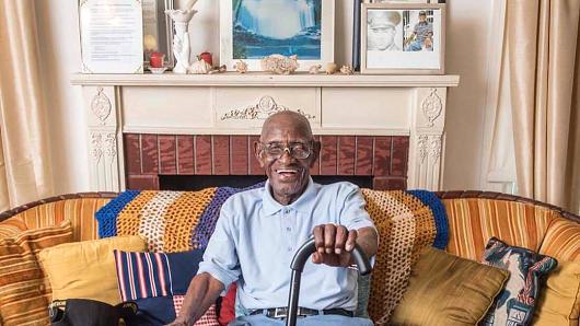 Richard Overton in his home in Austin, Texas.