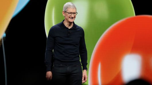 Apple CEO Tim Cook speaks during an announcement of new products at the Apple Worldwide Developers Conference Monday, June 4, 2018, in San Jose, Calif.