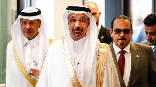 Khalid Al-Falih, Saudi Arabia's energy and industry minister, arrives ahead of the 174th Organization Of Petroleum Exporting Countries (OPEC) meeting in Vienna, Austria, on Friday, June 22, 2018.