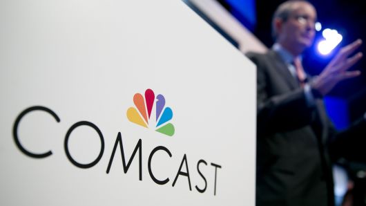 File photo: Comcast Chairman and CEO Brian Roberts speaks during a news conference in Washington, D.C.