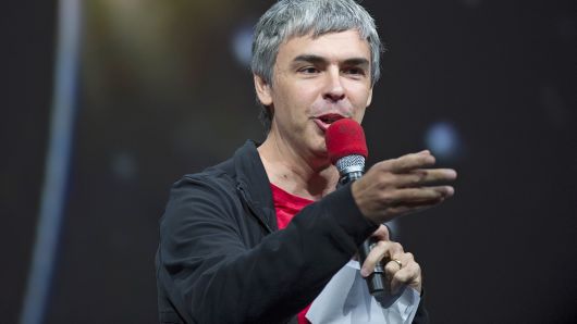 Google cofounder and Alphabet CEO Larry Page speaks during the Google I/O Annual Developers Conference in San Francisco.