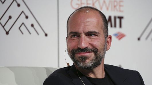 Dara Khosrowshahi, Uber's pick for CEO, listens during the GeekWire Summit in Seattle, Washington, U.S., on Tuesday, Oct. 4, 2016.