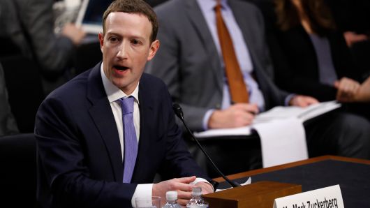 Facebook CEO Mark Zuckerberg testifies before a joint Senate Judiciary and Commerce Committees hearing regarding the company’s use and protection of user data, on Capitol Hill in Washington, U.S., April 10, 2018.
